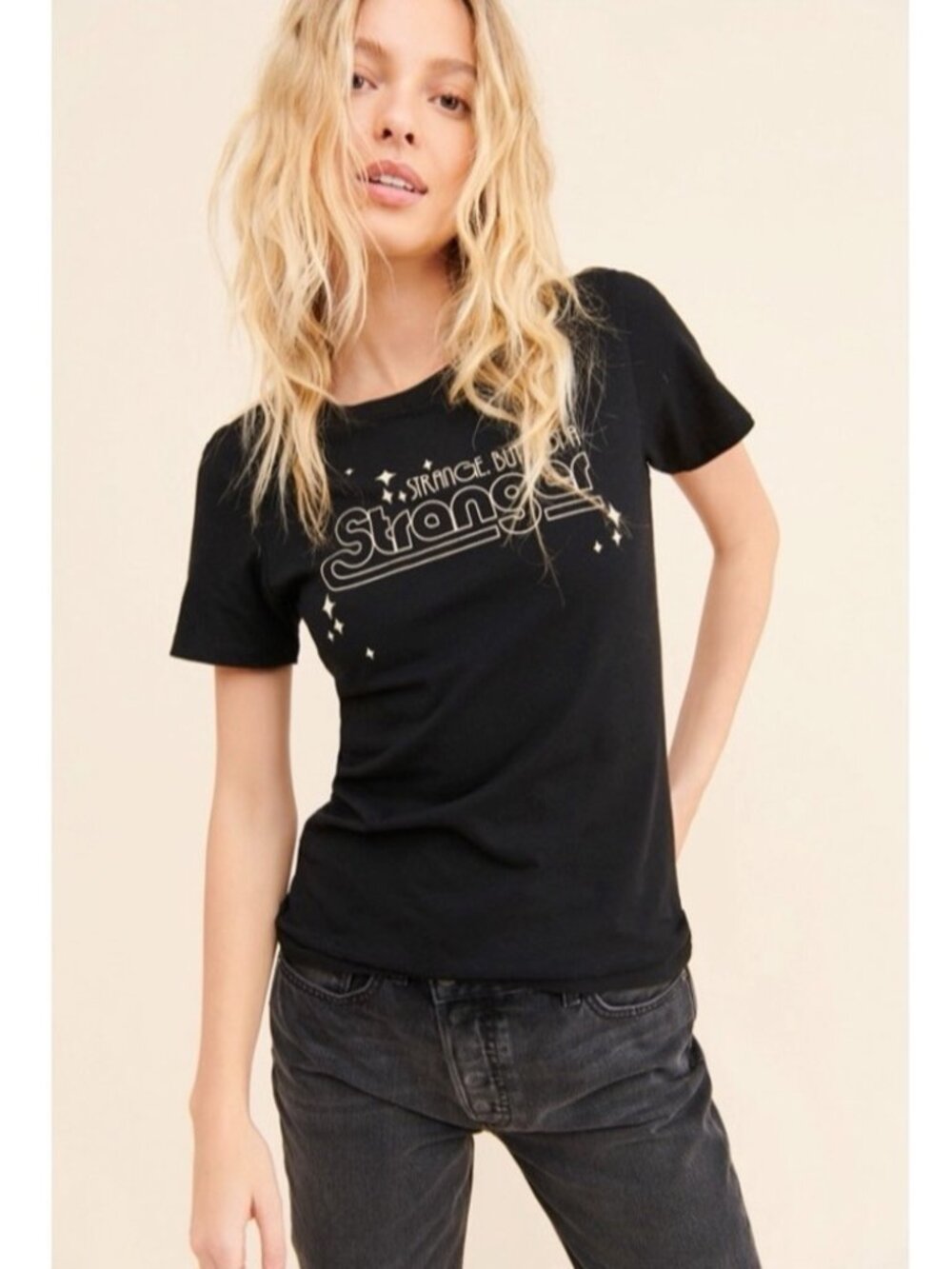 Sugarhigh Lovestoned "Strange But Not A Stranger" black alt rock graphic tee